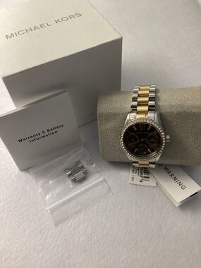Michael Kors Lexington Lux Multifunction Two-Tone Stainless Steel Watch, 34mm